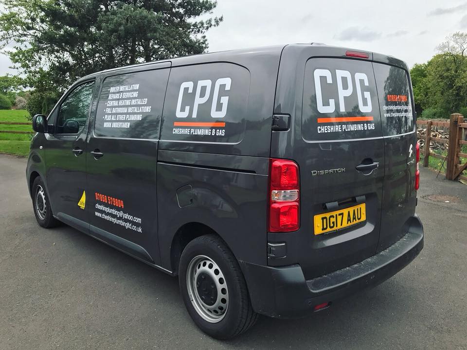cheshire plumbing and gas van in sandbach